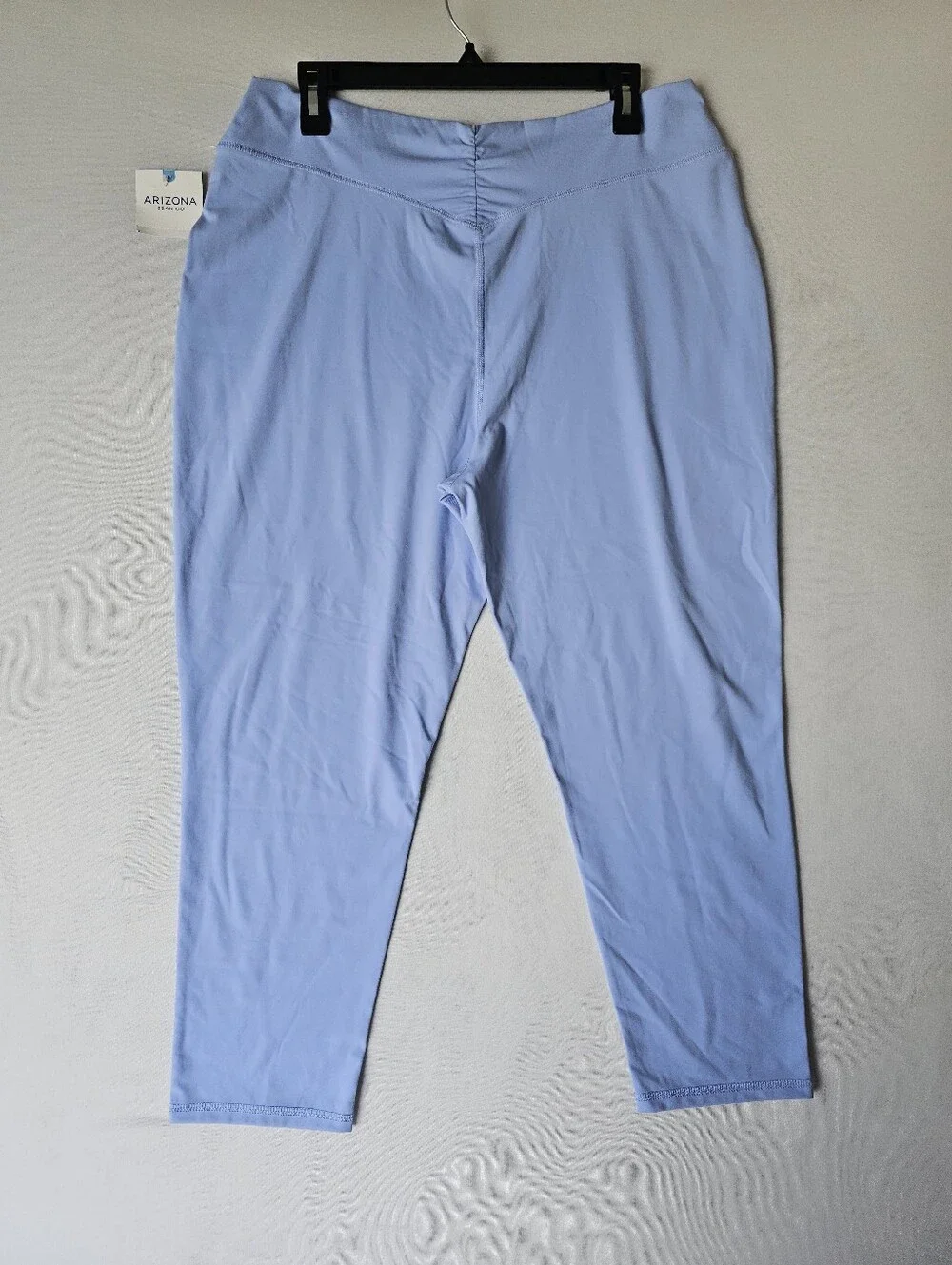 NWT Arizona Jean Co. Light Blue Ruched Back Capri Leggings Size XXL
